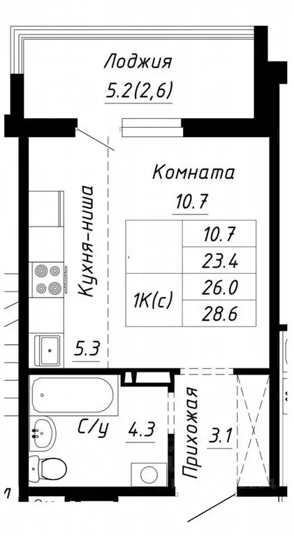 1-к кв. Алтайский край, Барнаул тракт Павловский, 196 к1 (26.0 м) - Фото 1