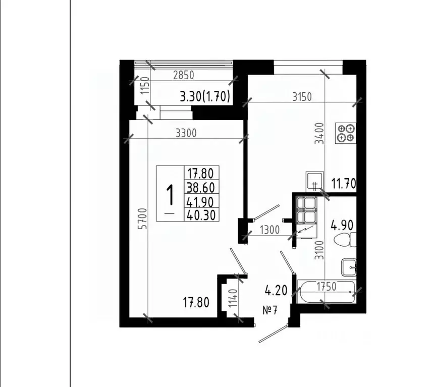 1-к кв. Курская область, Курск ул. Павлуновского, 3 (40.3 м) - Фото 2