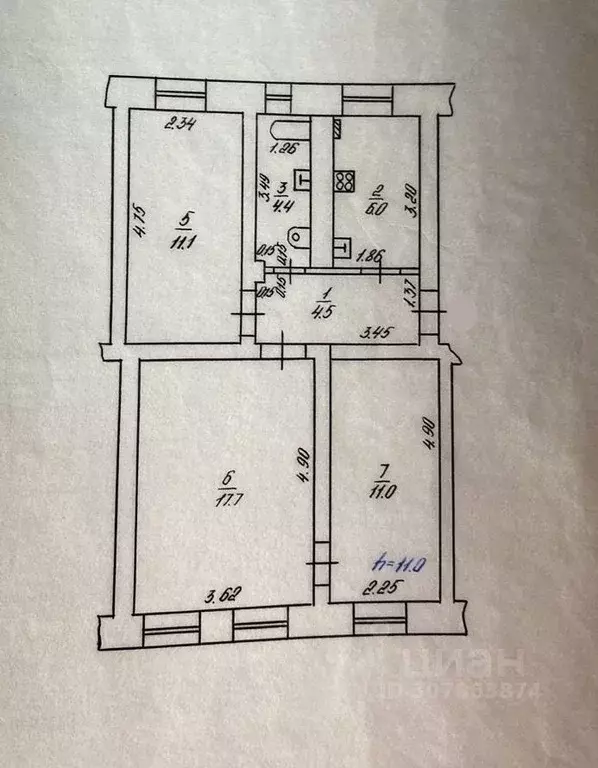 3-к кв. Татарстан, Казань Краснооктябрьская ул., 11 (54.0 м) - Фото 0