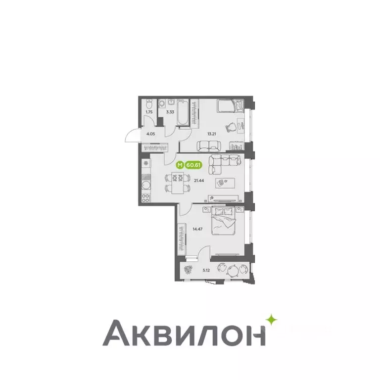 2-к кв. Архангельская область, Архангельск АКвартал жилой комплекс ... - Фото 0