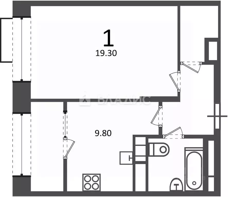 1-к кв. Москва Клинская ул., 2А (39.9 м) - Фото 2