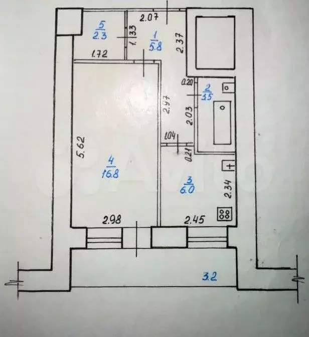 1-к. квартира, 38 м, 6/9 эт. - Фото 0