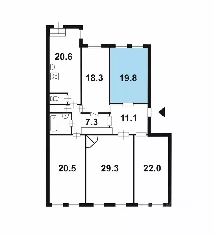Комната Санкт-Петербург ул. Шамшева, 11 (20.0 м) - Фото 2