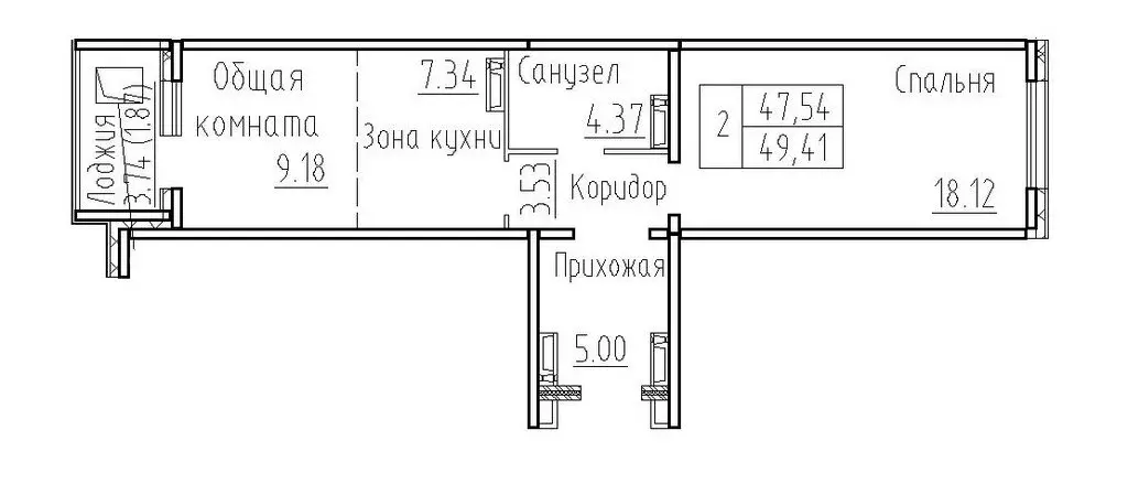 2-комнатная квартира: посёлок Элитный, Венская улица, 12 (47.54 м) - Фото 0