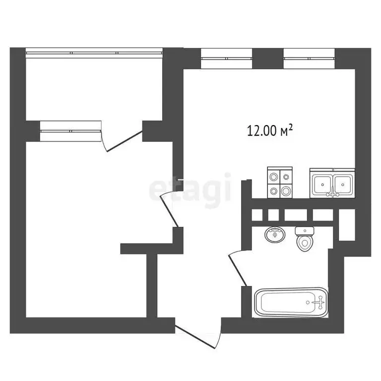 1-комнатная квартира: Тюмень, улица Пожарных и Спасателей, 5 (35.4 м) - Фото 1