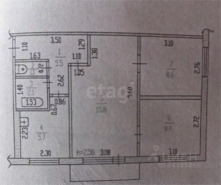 3-к кв. Алтайский край, Барнаул ул. Георгия Исакова, 233 (47.2 м) - Фото 2