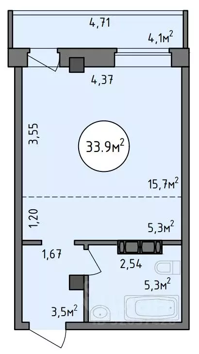 1-к кв. Хакасия, Абакан Советская ул., 123 (33.9 м) - Фото 1