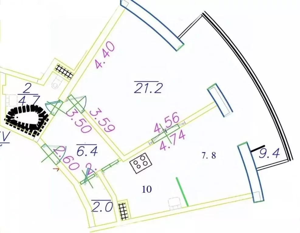 2-к кв. Санкт-Петербург Выборгское ш., 15 (53.0 м) - Фото 2