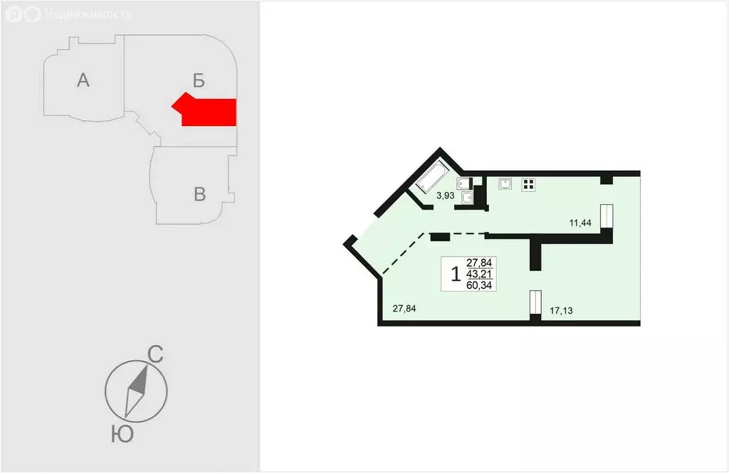 1-комнатная квартира: Владимир, улица Мира, 5А (60.34 м) - Фото 1