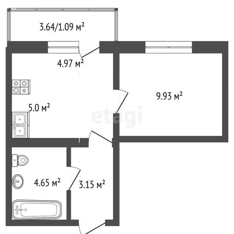 1-комнатная квартира: Анапа, улица Ленина, 243 (30 м) - Фото 1