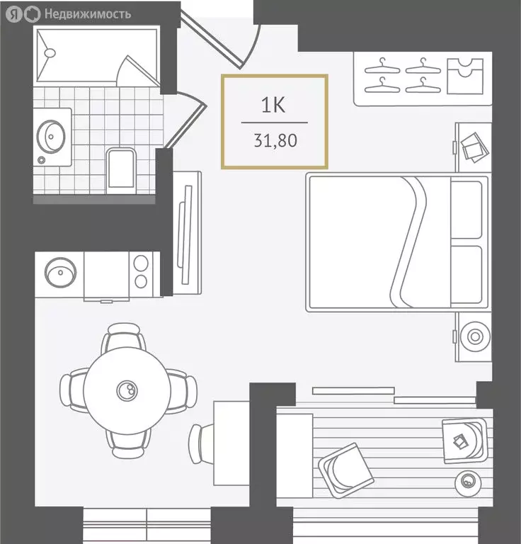 1-комнатная квартира: Сочи, улица Ленина, 280А (31.5 м) - Фото 1