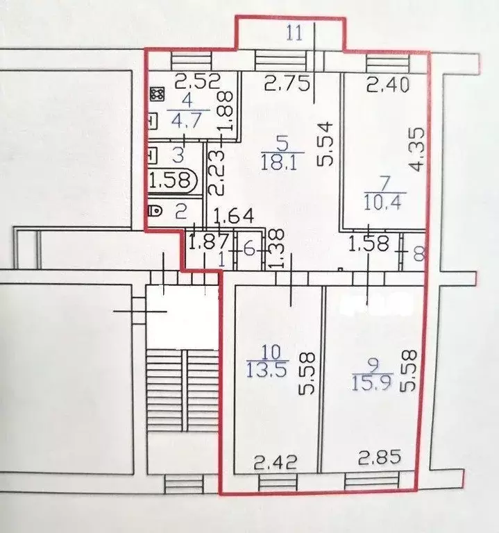 Квартира, 4 комнаты, 70 м - Фото 1