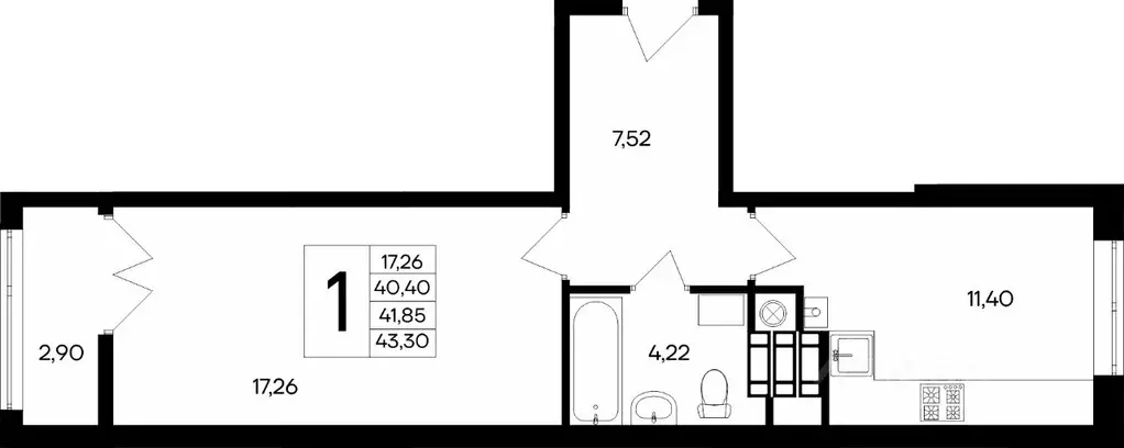 1-к кв. Крым, Евпатория  (43.3 м) - Фото 1