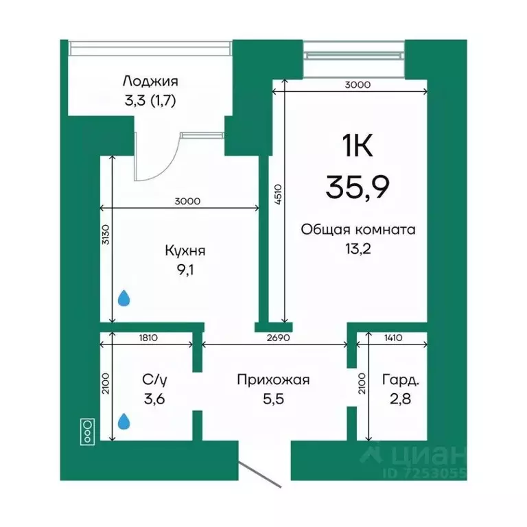 1-к кв. Алтайский край, Барнаул Просторная ул., 390к2 (35.9 м) - Фото 1