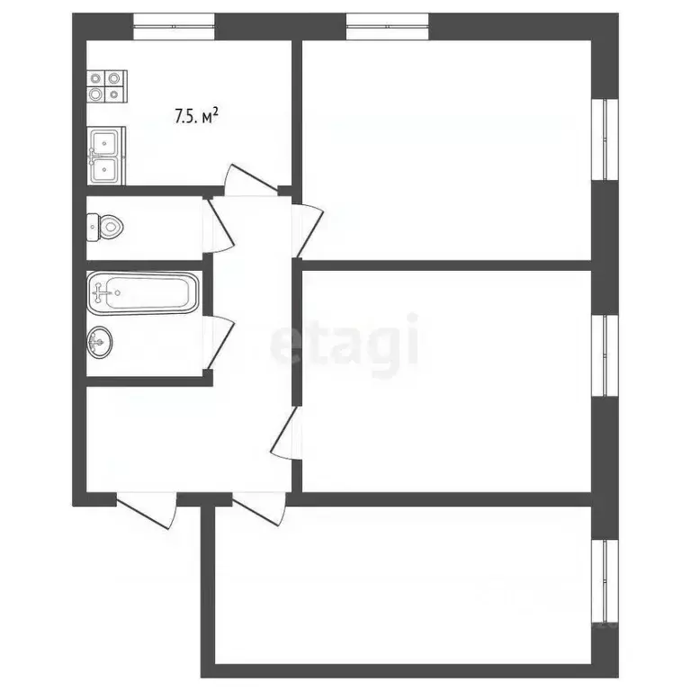 3-к кв. Ярославская область, Ярославль ул. Чехова, 28 (76.8 м) - Фото 2