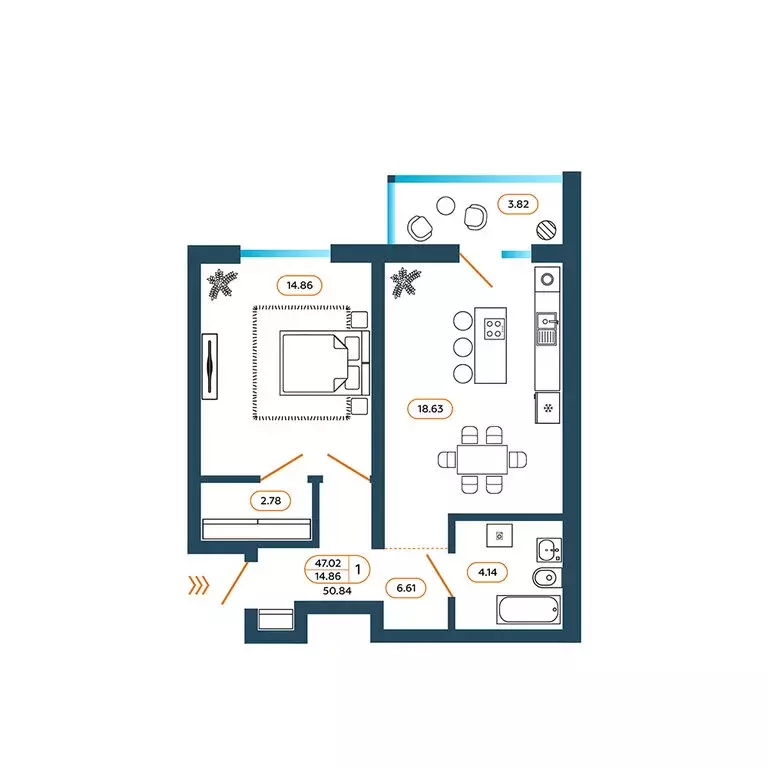 1-комнатная квартира: Батайск, Родная улица, 1 (51.6 м) - Фото 0