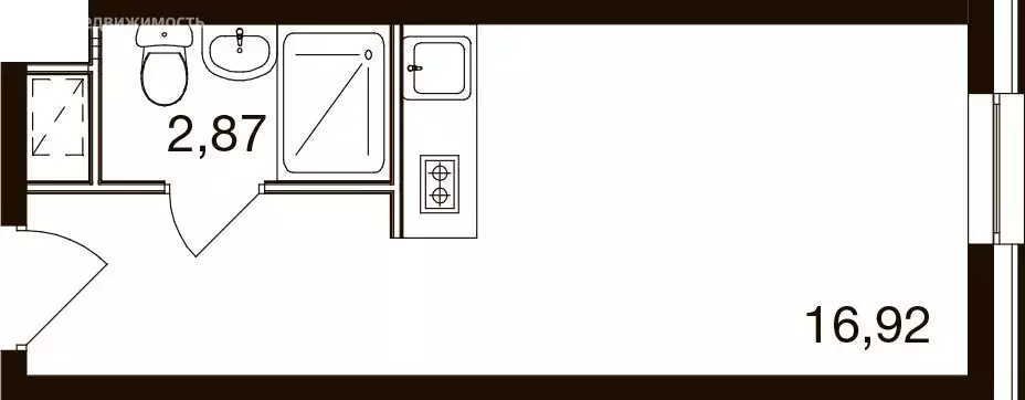 Квартира-студия: посёлок городского типа Новоивановское, Западная ... - Фото 1