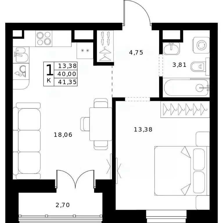 1-к кв. Нижегородская область, Нижний Новгород Ленгородок мкр, Мед ... - Фото 1