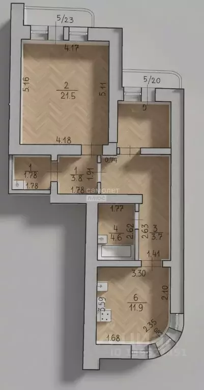 2-к кв. Башкортостан, Уфа бул. Ибрагимова, 46 (60.1 м) - Фото 2