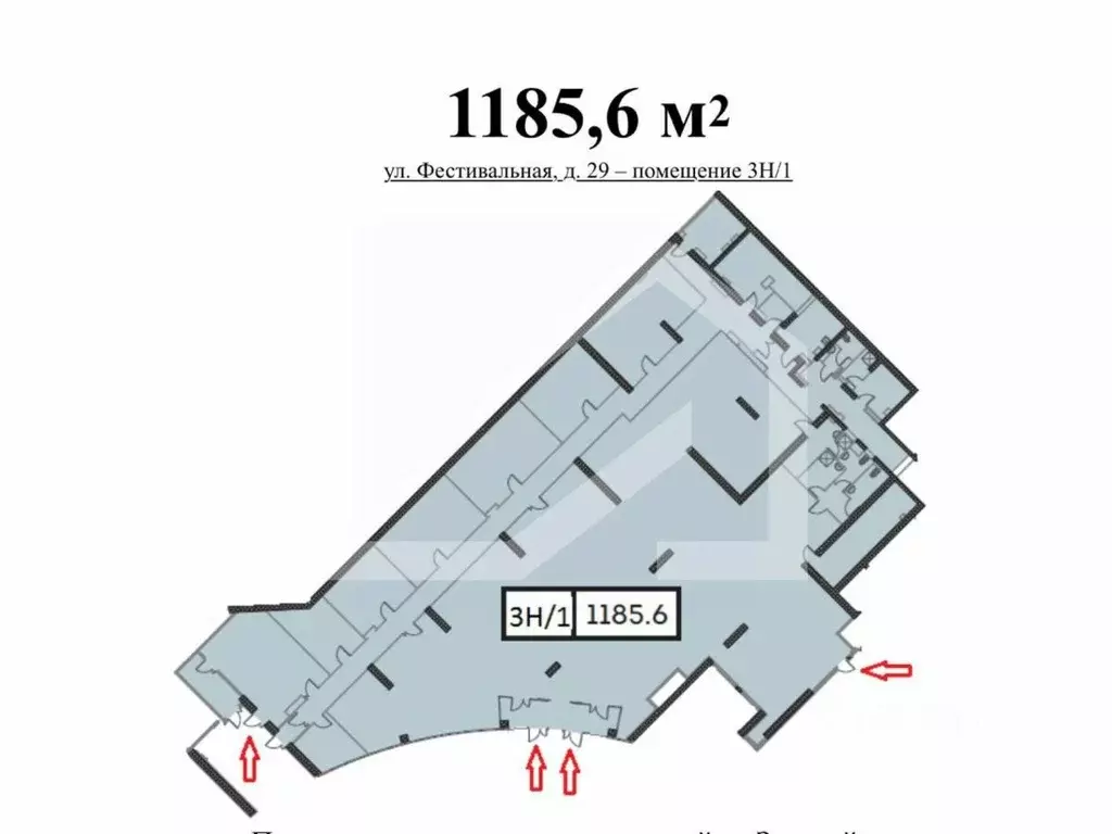 Помещение свободного назначения в Москва Фестивальная ул., 29 (1186 м) - Фото 2