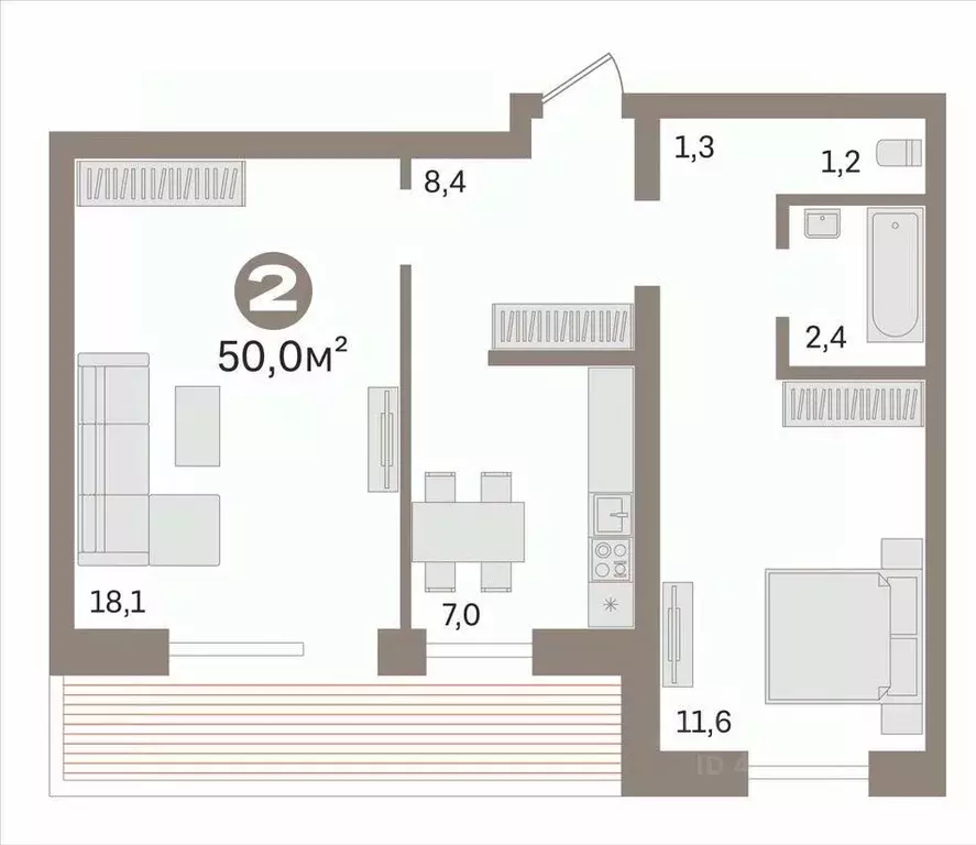 2-к кв. Свердловская область, Екатеринбург ул. Шишимская, 21 (50.0 м) - Фото 2