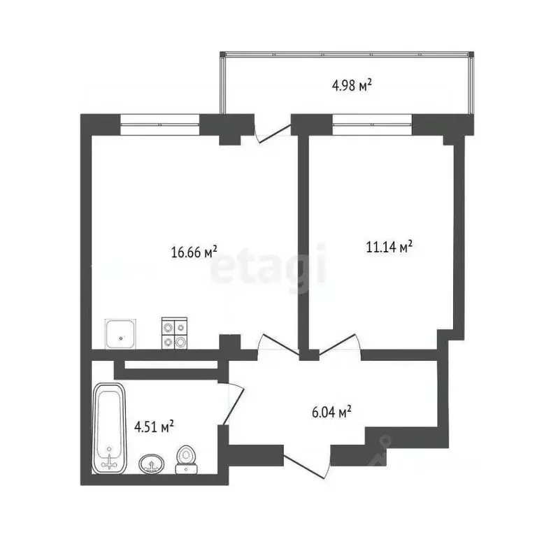 1-к кв. Тюменская область, Тюмень ул. Константина Посьета, 10 (38.1 м) - Фото 1