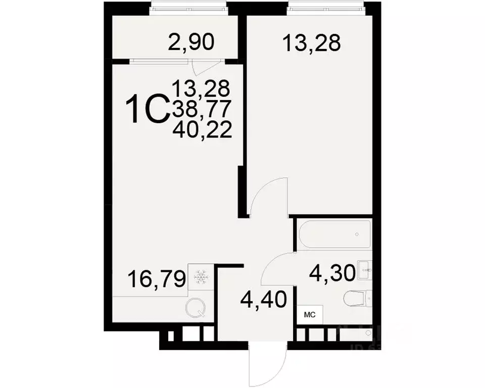 1-к кв. Рязанская область, Рязань ул. Бирюзова (38.77 м) - Фото 0