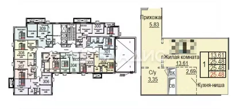Студия Московская область, Красногорск ул. Александровская, 4 (25.3 м) - Фото 2