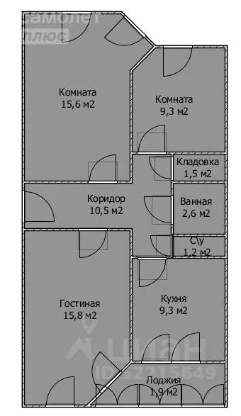 3-к кв. Башкортостан, Стерлитамак ул. Кочетова, 34 (65.8 м) - Фото 1