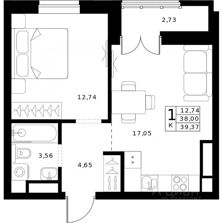 1-к кв. Нижегородская область, Нижний Новгород Ленгородок мкр, Мед ... - Фото 1