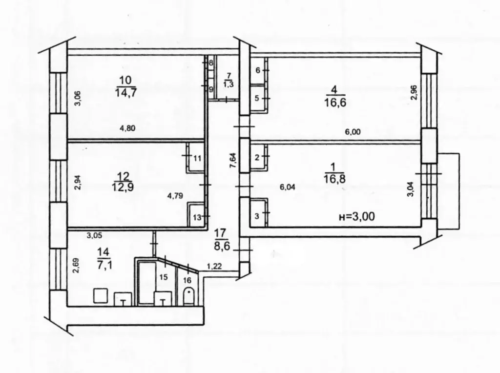 4-к кв. Карелия, Петрозаводск ул. Куйбышева, 17 (84.5 м) - Фото 1