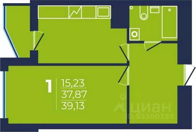 1-к кв. Башкортостан, Уфа ул. Майора Доставалова, 1 (39.13 м) - Фото 1