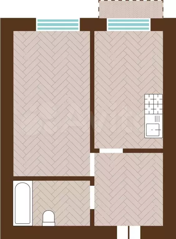 1-к. квартира, 35 м, 3/5 эт. - Фото 1