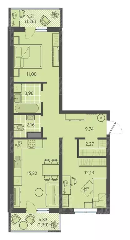 2-к кв. Краснодарский край, Краснодар ул. Имени Виктора Анфиногенова, ... - Фото 1