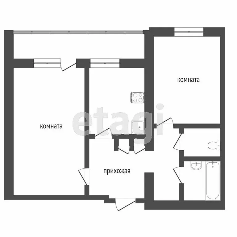 2-комнатная квартира: Ярославль, улица Гагарина, 32 (50.1 м) - Фото 0