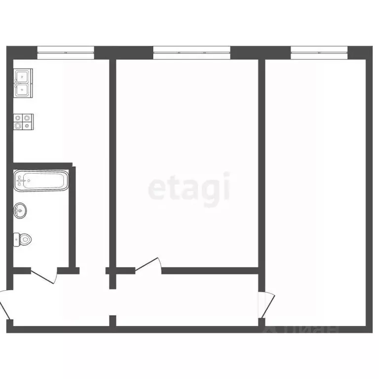 2-к кв. Самарская область, Самара ул. Георгия Ратнера, 21 (44.0 м) - Фото 2