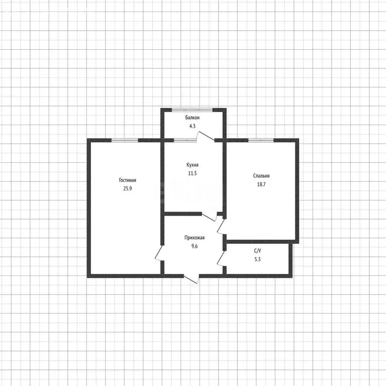 2-комнатная квартира: Махачкала, улица Юсупова, 86 (75.3 м) - Фото 1