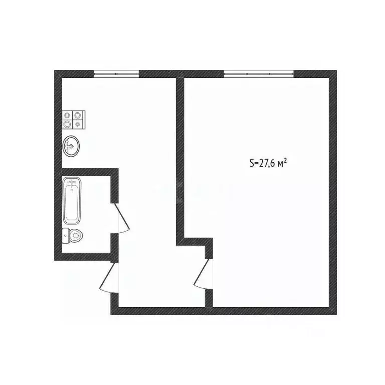 1-к кв. Алтайский край, Бийск ул. Ильи Репина, 1 (27.6 м) - Фото 2