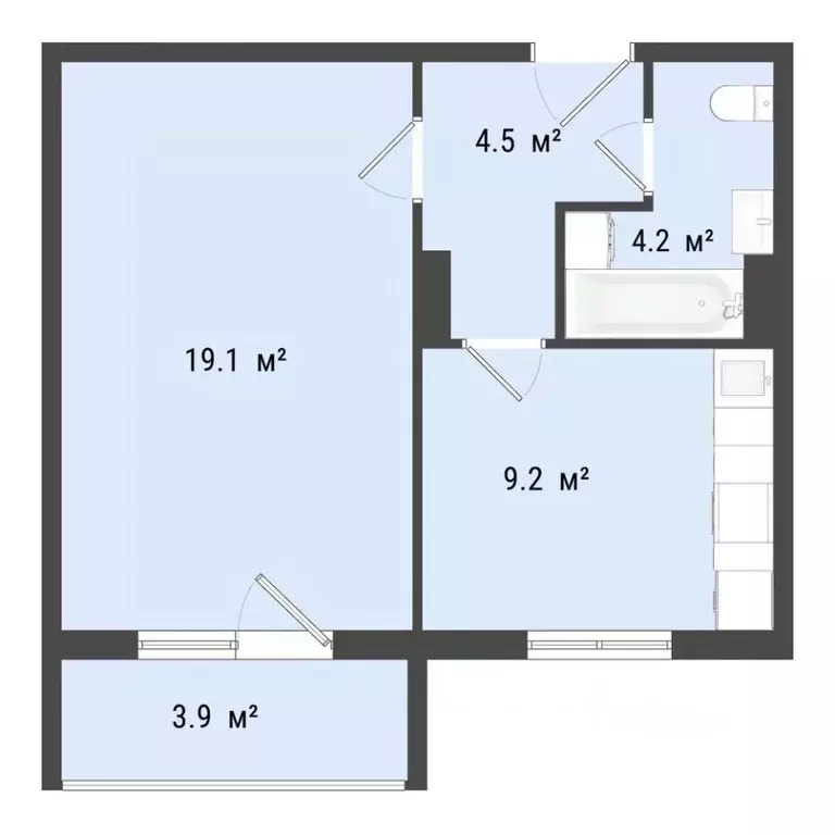 1-к кв. Омская область, Омск пос. Биофабрика, 18к1 (37.1 м) - Фото 0