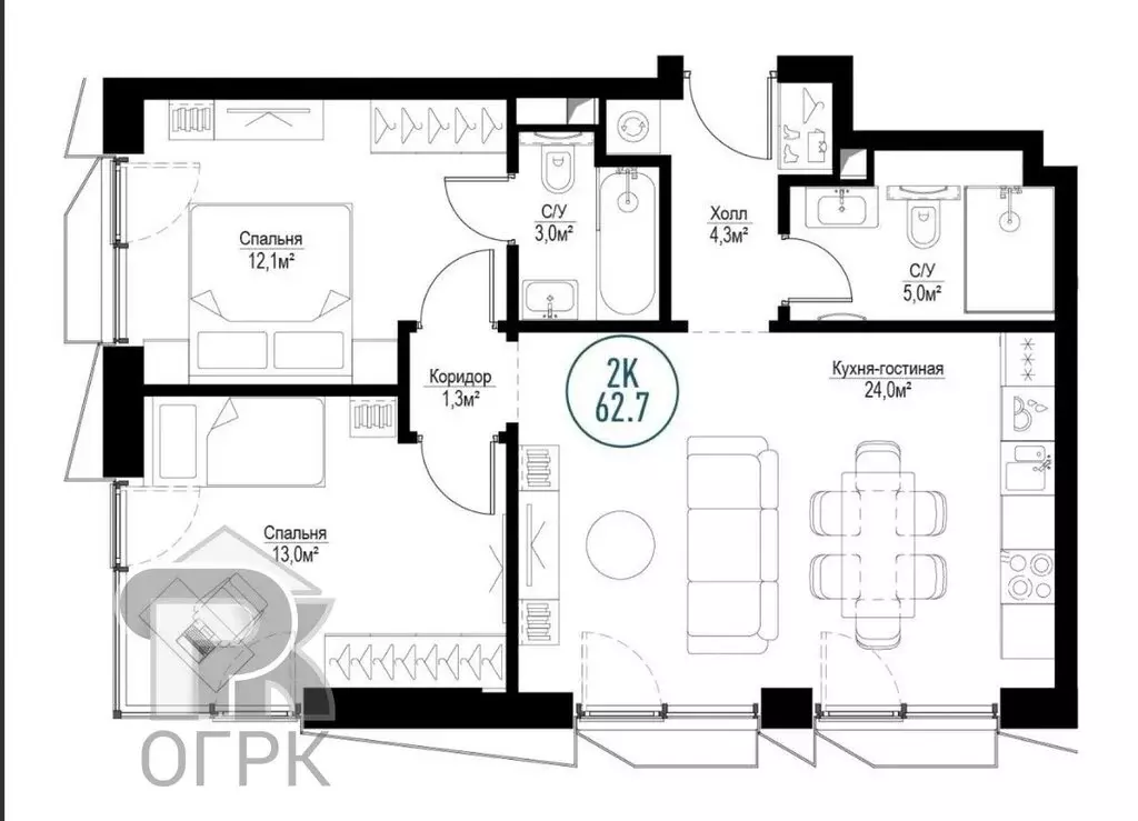 2-комнатная квартира: Москва, Волгоградский проспект, 32/5к3 (62.7 м) - Фото 1