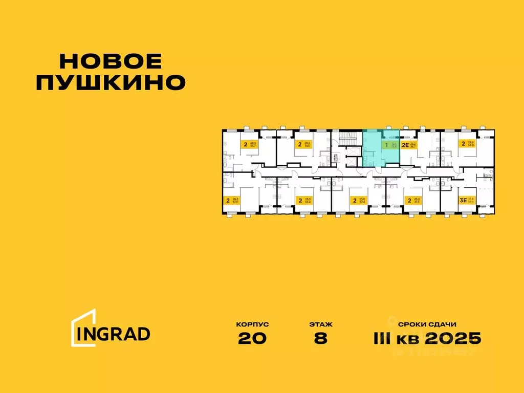 1-к кв. Московская область, Пушкино Новое Пушкино мкр, к20 (33.57 м) - Фото 1