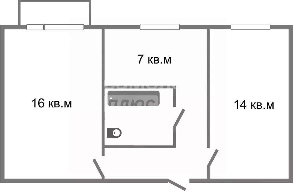 2-к кв. Челябинская область, Челябинск ул. Кузнецова, 3 (43.8 м) - Фото 1