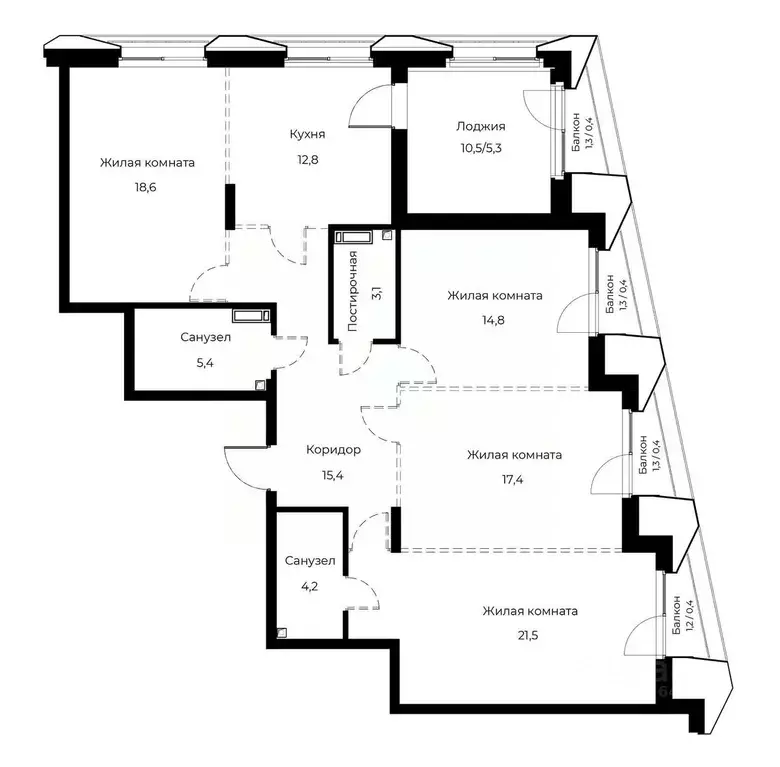 4-к кв. Пензенская область, Пенза Велларт Сити жилой комплекс (120.1 ... - Фото 1
