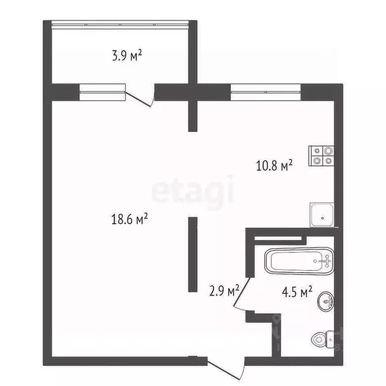 1-к кв. Новосибирская область, Новосибирск Кедровая ул., 80/1 (40.7 м) - Фото 0