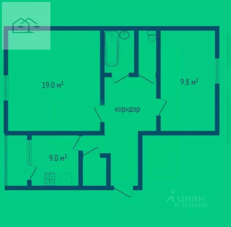 2-к кв. Воронежская область, Воронеж ул. Артамонова, 34/1 (50.0 м) - Фото 1