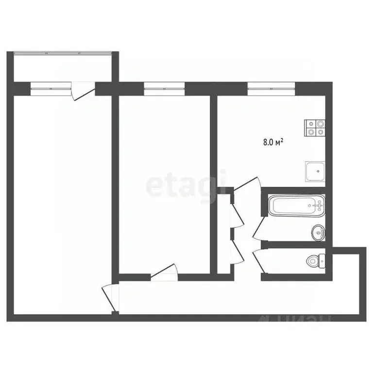 2-к кв. Костромская область, Нерехтский район, Воскресенское с/пос, ... - Фото 2