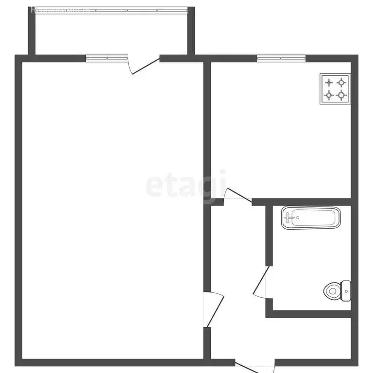 1-комнатная квартира: Черкесск, Фабричная улица, 107 (32 м) - Фото 1