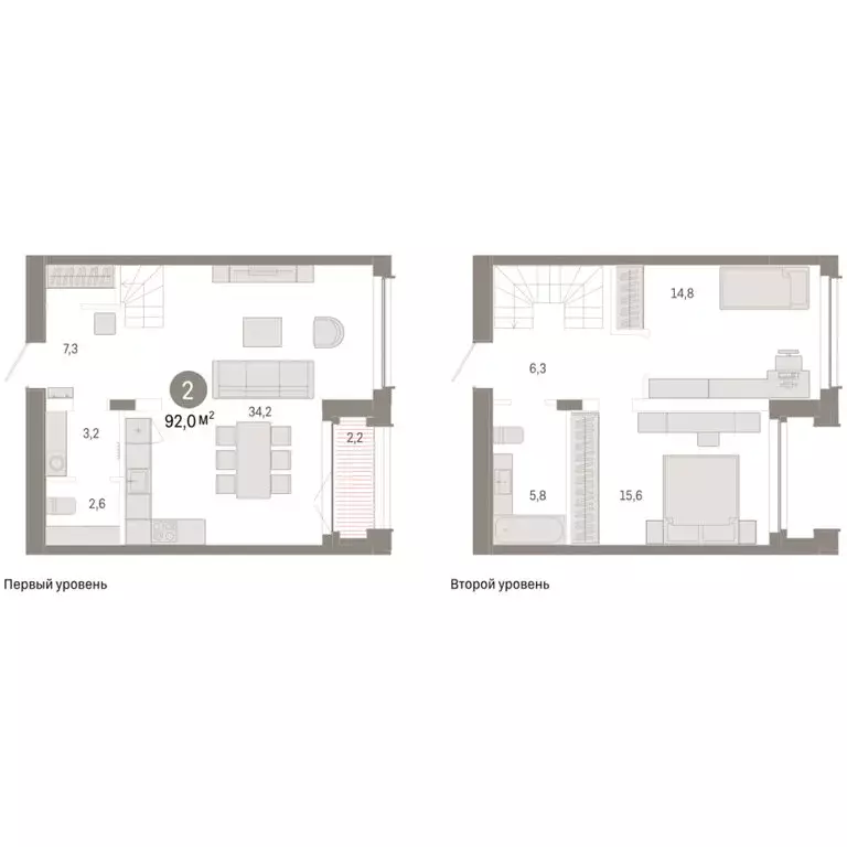 2-комнатная квартира: Тюмень, жилой комплекс Республики 205 (92.02 м) - Фото 2