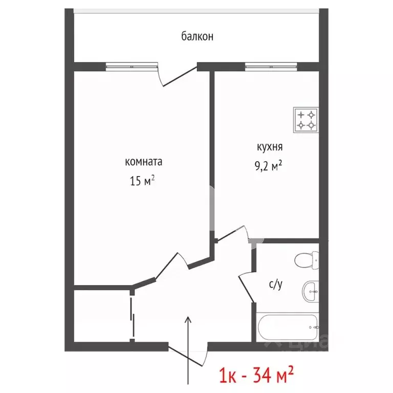 1-к кв. Свердловская область, Екатеринбург ул. Таганская, 51А (34.0 м) - Фото 2