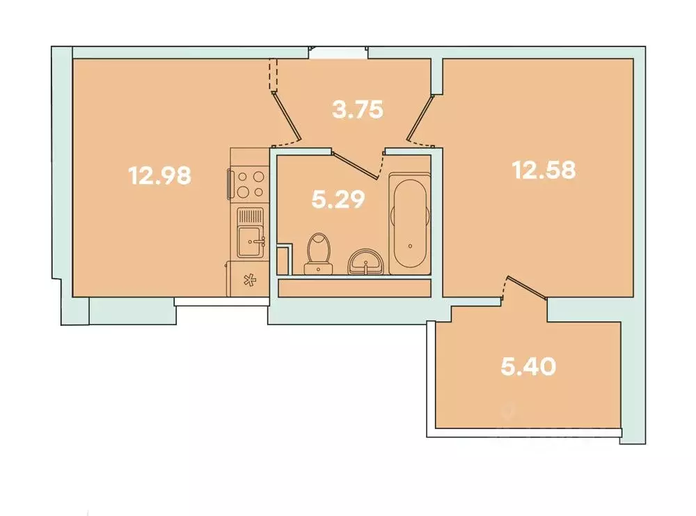 1-к кв. Иркутская область, Иркутск ул. Петрова, 18 (40.0 м) - Фото 0